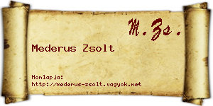 Mederus Zsolt névjegykártya